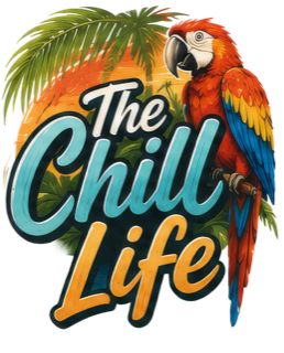 The Chill Life parrot and palm logo